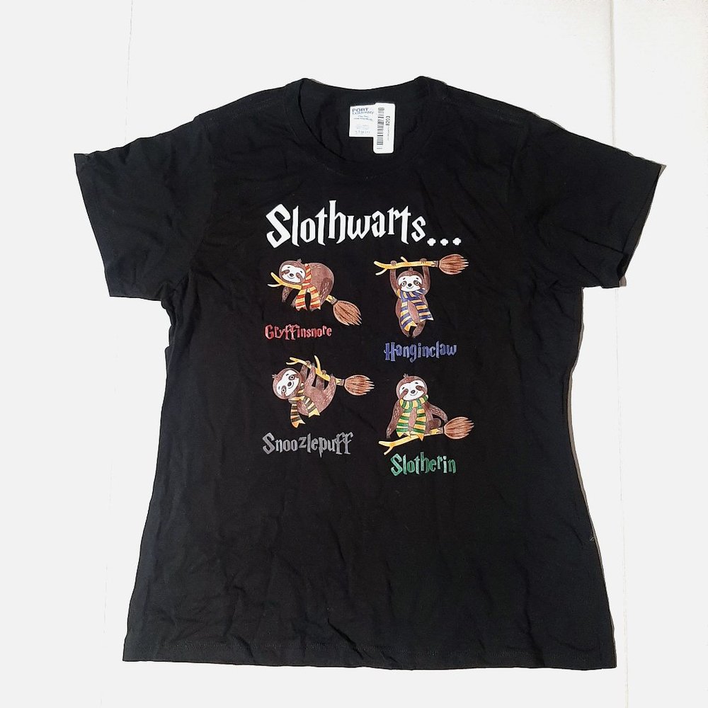 Slothwarts Harry Potter Hogwarts parody sloth wizard funny Ladies XL T Shirt